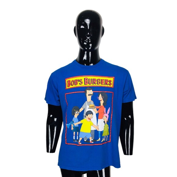 Bob's Burger Family Character Frame Graphic Tee Blue Men's Size Large - Picture 6 of 8